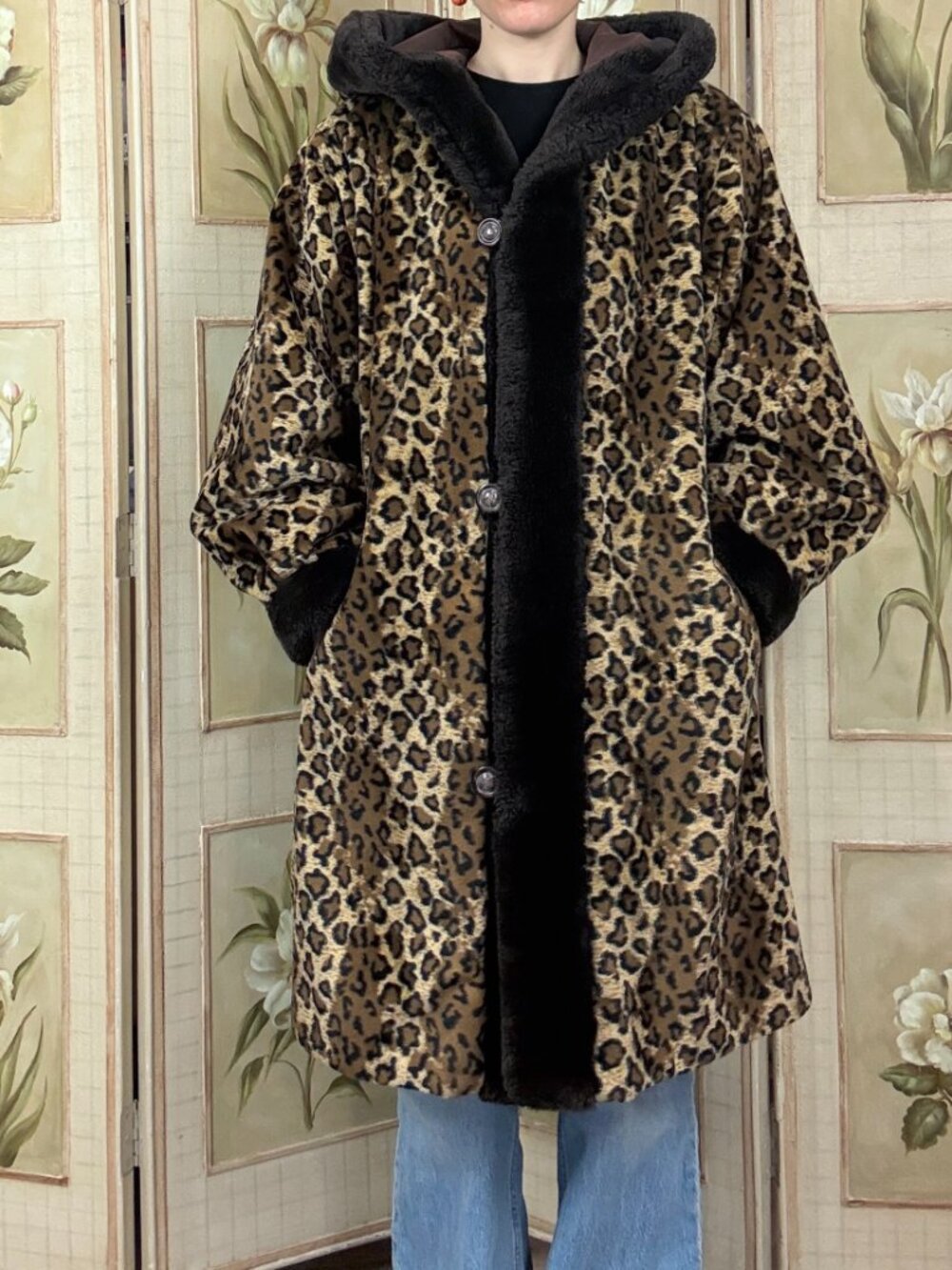 Vintage Reversible Leopard Print Coat
